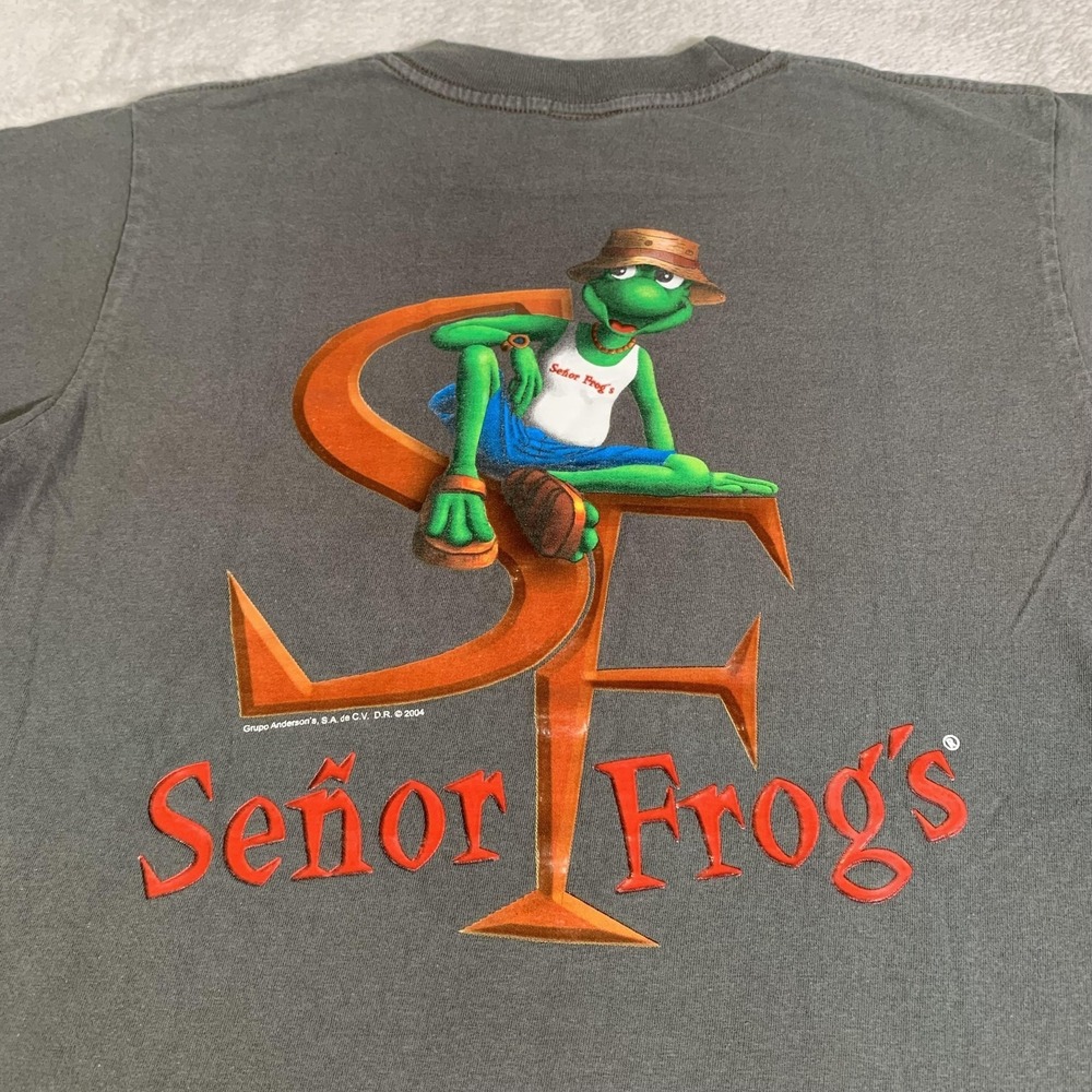 Vintage Señor Frog's Shirt Mens‎ Medium Gray Playa Del Carmen Mexico 2004 Tee